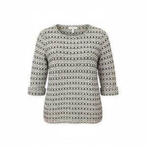 Source Unknown midweight cotton knit tunic, w  1/2 cuffed sleeves , off-white